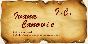 Ivana Čanović vizit kartica